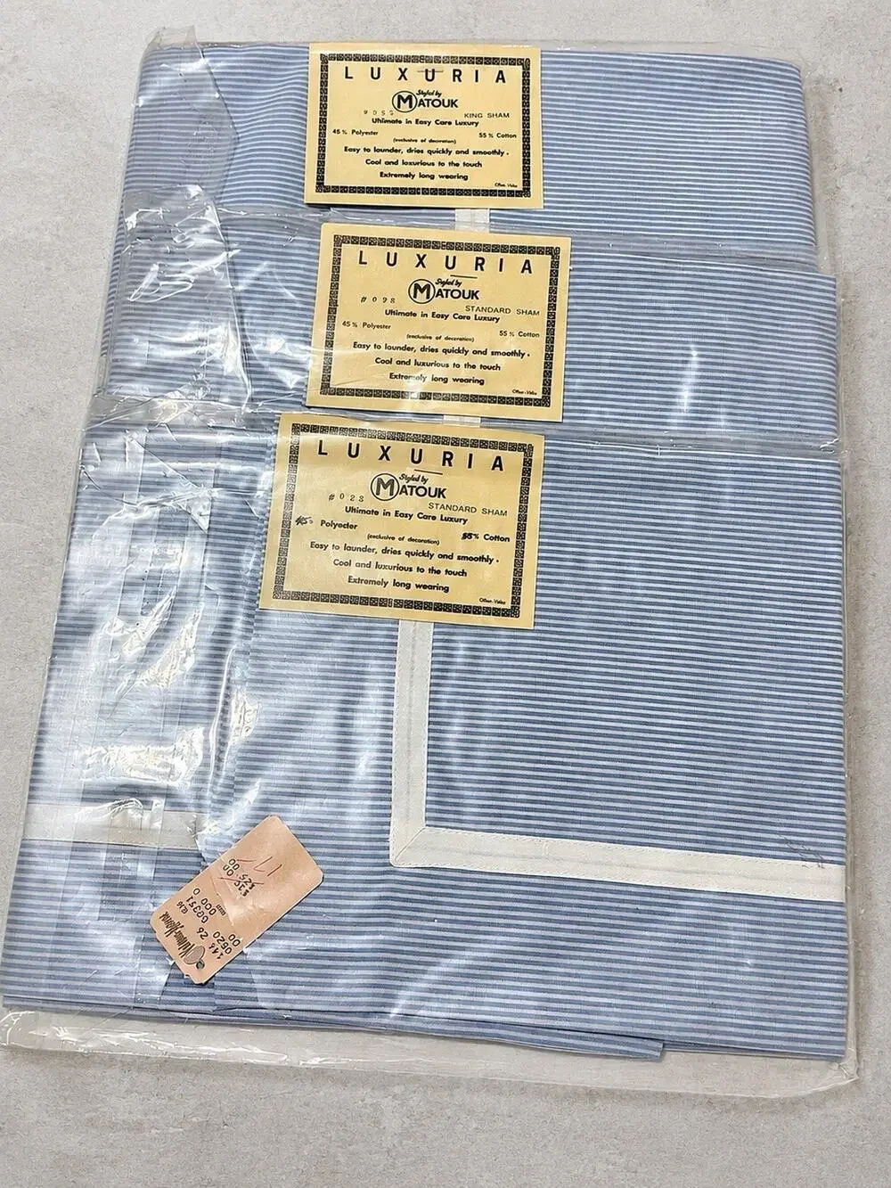 Vintage Matouk Luxuria Neiman Marcus Standard Shams NOS Sealed Lot of 3 #023 NIP